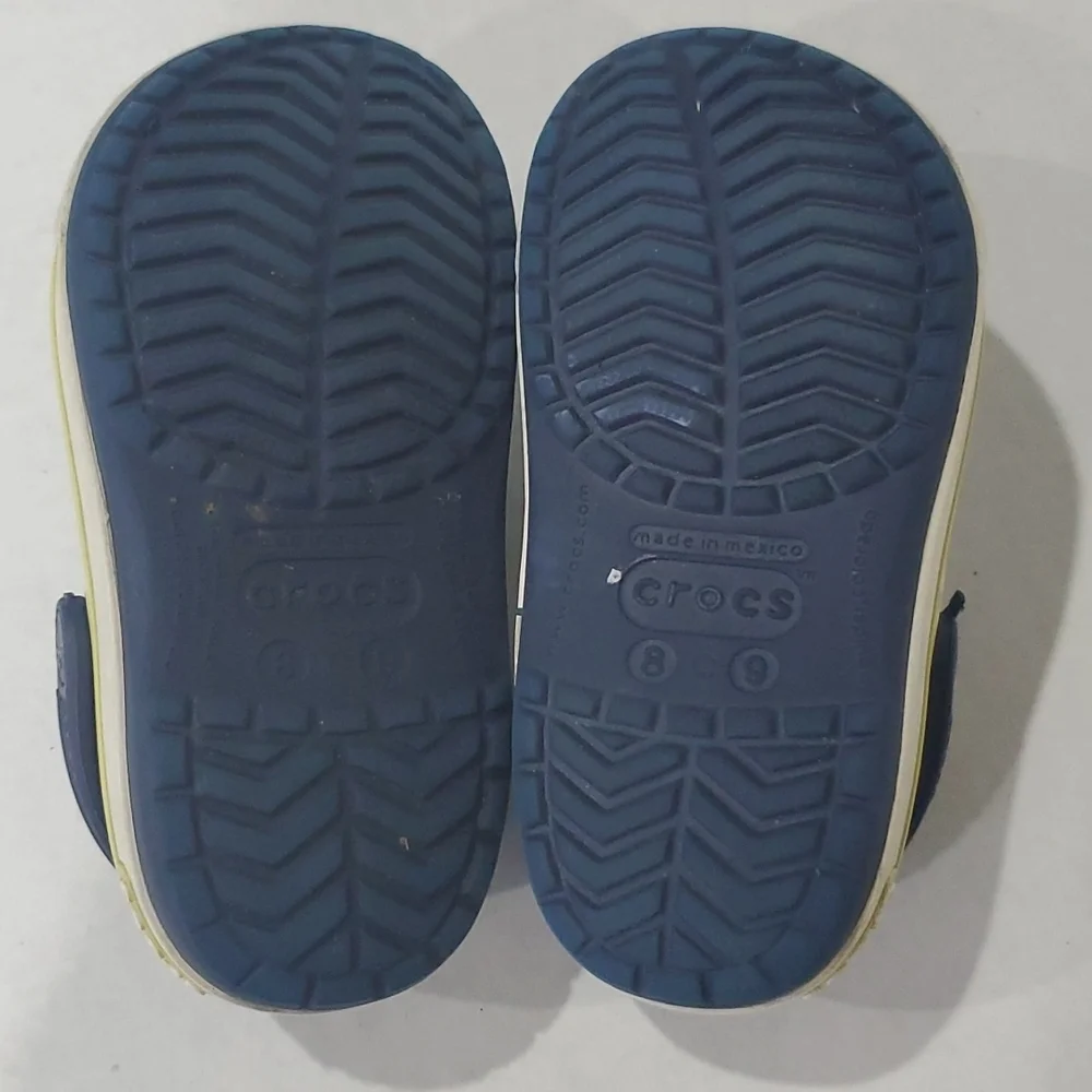 Crocs Kids Classic Crocband Sandals Clogs Navy Blue Size C 8-9
